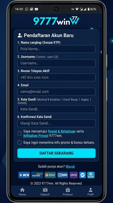 Cara Registrasi Akun Baru 9777win dengan Mudah