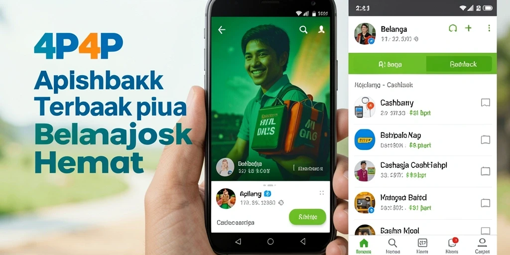 Tampilan antarmuka utama 4P4P menunjukkan fitur Cashback yang menarik.