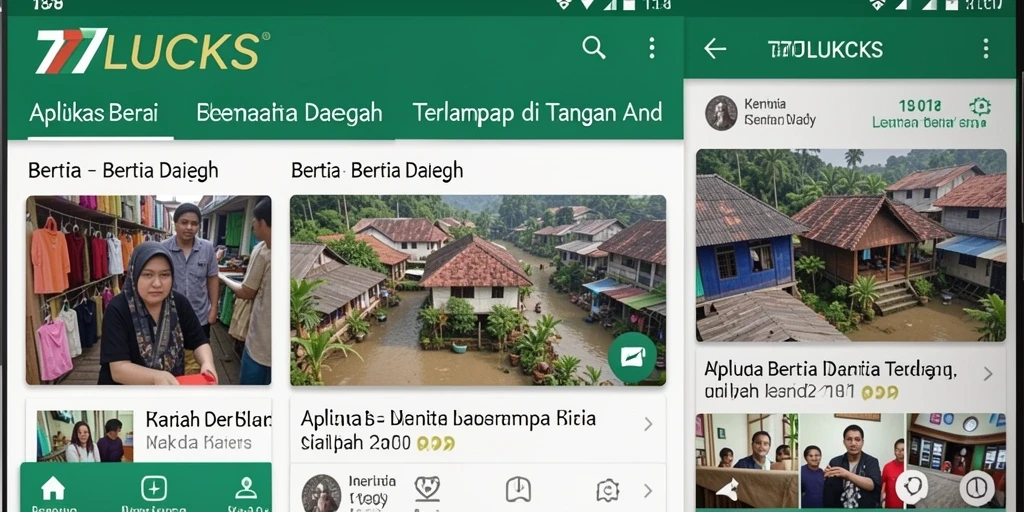 Tampilan antarmuka aplikasi 77LUCKS yang informatif dan menarik.