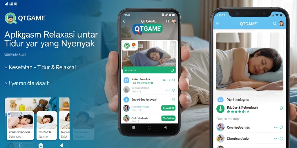 Antarmuka pengguna QTGAME yang menenangkan untuk tidur dan relaksasi.