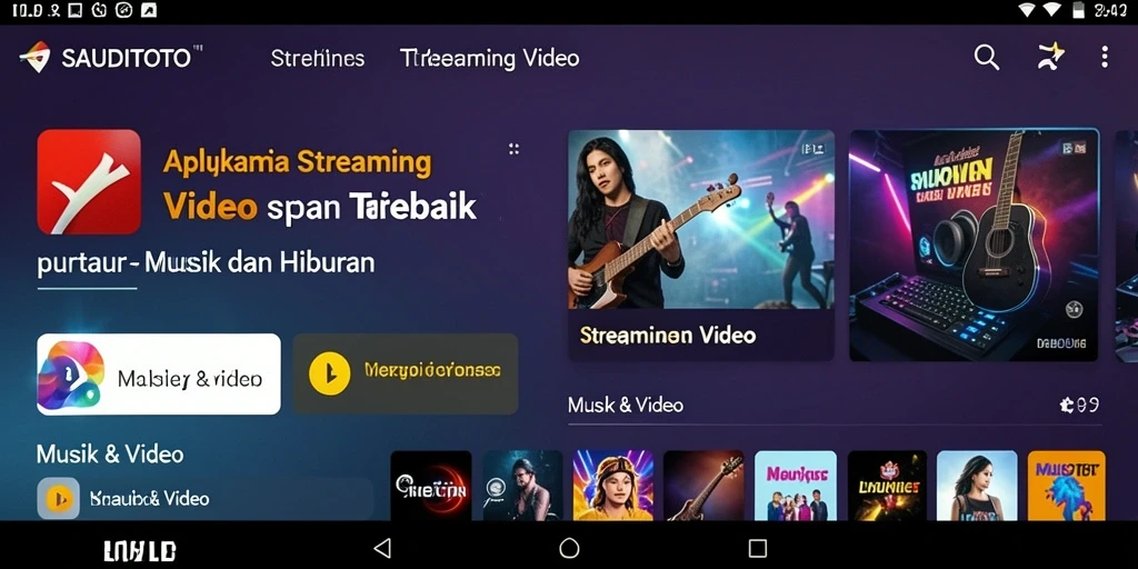 Antarmuka SAUDITOTO menampilkan berbagai pilihan Streaming Video yang menarik.